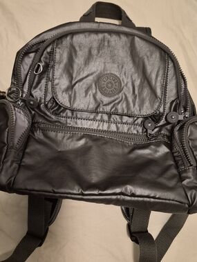 Kipling Black Backpack with Monkey Charm